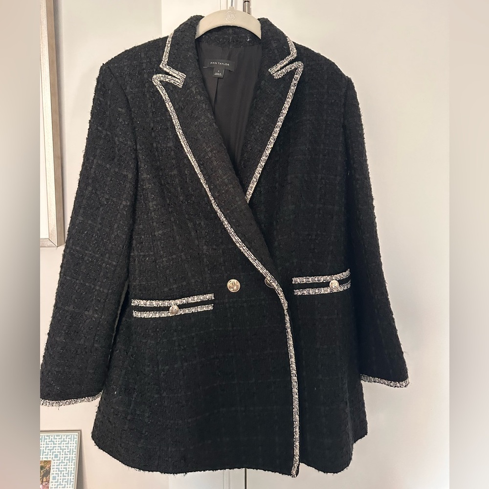 Ann Taylor Black Tweed Blazer